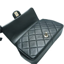 Load image into Gallery viewer, Chanel Resin Chain Flap Quilted Leather Satchel Bag Black
