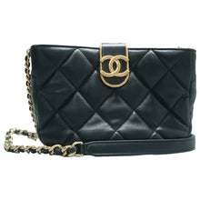 Load image into Gallery viewer, CHANEL CC Chain Leather Hobo Bag Black
