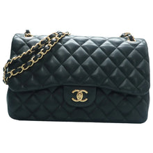 Load image into Gallery viewer, CHANEL Classic Flap Quilted Leather Shoulder Bag Black
