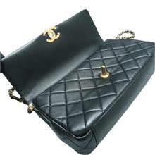 Load image into Gallery viewer, CHANEL Quilted Leather Satchel Bag Black
