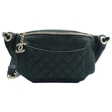 Load image into Gallery viewer, Chanel Fanny Pack Lambskin Quilted Waist Bag  Black
