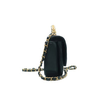 Load image into Gallery viewer, Chanel  Lambskin Quilted Small Chain Infinity Top Handle Flap Black
