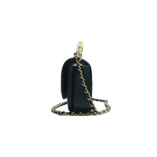 Load image into Gallery viewer, Chanel  Lambskin Quilted Small Chain Infinity Top Handle Flap Black
