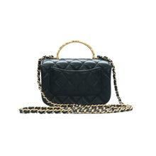 Load image into Gallery viewer, Chanel  Lambskin Quilted Small Chain Infinity Top Handle Flap Black
