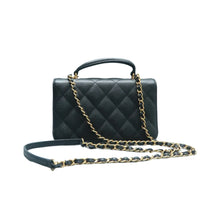 Load image into Gallery viewer, CHANEL Top Handle Leather Satchel Bag Black
