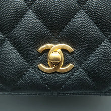 Load image into Gallery viewer, CHANEL Top Handle Leather Satchel Bag Black
