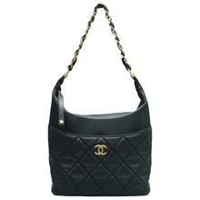 Load image into Gallery viewer, Chanel Leather Shoulder Bag Black
