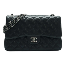 Load image into Gallery viewer, Chanel Classic Flap Jumbo Leather Shoulder Bag Black
