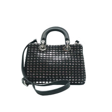 Load image into Gallery viewer, CHRISTIAN DIOR Diorissimo Metallic Tweed Satchel Bag Black
