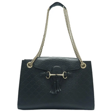 Load image into Gallery viewer, GUCCI Emily Leather Shoulder Bag Black
