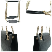 Load image into Gallery viewer, Gucci Emily Medium GG Guccissima Patent Leather Chain Shoulder Bag Black
