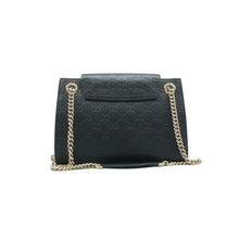 Load image into Gallery viewer, Gucci Emily Medium GG Guccissima Patent Leather Chain Shoulder Bag Black
