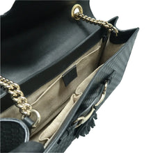 Load image into Gallery viewer, Gucci Emily Medium GG Guccissima Patent Leather Chain Shoulder Bag Black
