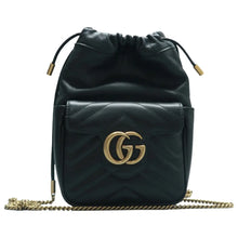 Load image into Gallery viewer, Gucci GG Marmont mini Bucket Bag Black
