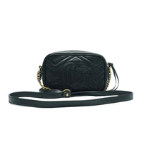 Load image into Gallery viewer, GUCCI GG Marmont Leather Shoulder Bag Black
