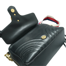 Load image into Gallery viewer, Gucci GG Marmont Leather Satchel Bag Black
