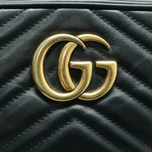 Load image into Gallery viewer, GUCCI GG Marmont Leather Shoulder Bag Black
