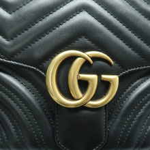 Load image into Gallery viewer, GUCCI GG Marmont Leather Satchel Bag Black
