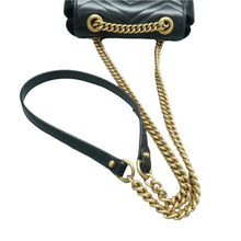 Load image into Gallery viewer, GUCCI GG Marmont Leather Shoulder Bag Black
