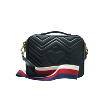 Load image into Gallery viewer, GUCCI GG Marmont Leather Satchel Bag Black
