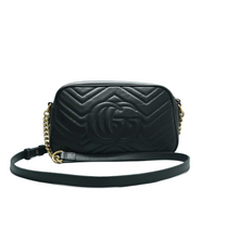 Load image into Gallery viewer, GUCCI GG Marmont Leather Shoulder Bag Black
