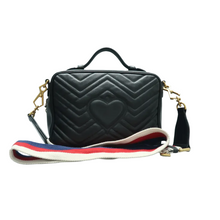 Load image into Gallery viewer, Gucci GG Marmont Leather Satchel Bag Black
