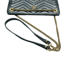 Load image into Gallery viewer, Gucci GG Marmont Leather Shoulder Bag Black
