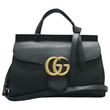 Load image into Gallery viewer, Gucci GG Marmont Leather Satchel Bag Black
