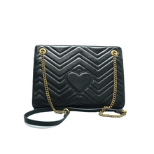 Load image into Gallery viewer, Gucci GG Marmont Leather Shoulder Bag Black
