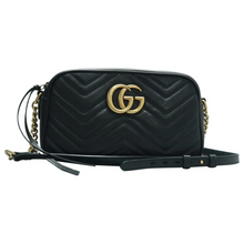 Load image into Gallery viewer, GUCCI GG Marmont Leather Shoulder Bag Black

