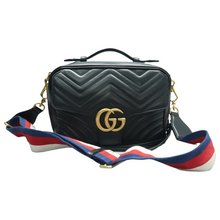 Load image into Gallery viewer, GUCCI GG Marmont Leather Satchel Bag Black
