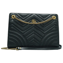 Load image into Gallery viewer, Gucci GG Marmont Leather Shoulder Bag Black
