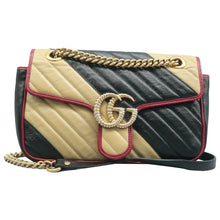 Load image into Gallery viewer, Gucci GG Marmont Tourchon Mini Matelasse Leather Shoulder Crossbody Bag Black/Beige
