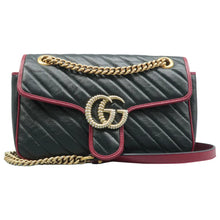 Load image into Gallery viewer, Gucci GG Marmont Tourchon Mini Matelasse Leather Shoulder Crossbody Bag Black
