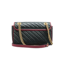 Load image into Gallery viewer, Gucci GG Marmont Tourchon Mini Matelasse Leather Shoulder Crossbody Bag Black
