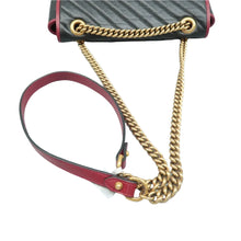 Load image into Gallery viewer, Gucci GG Marmont Tourchon Mini Matelasse Leather Shoulder Crossbody Bag Black
