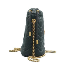 Load image into Gallery viewer, GUCCI GG Marmont Matelasse Chevron Leather Bucket Crossbody Bag Black
