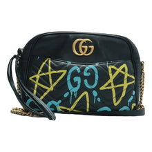 Load image into Gallery viewer, Gucci GG Marmont Calfskin Matelasse GucciGhost Medium Chain Shoulder Bag Black
