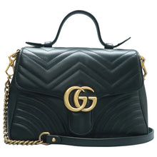 Load image into Gallery viewer, Gucci GG Marmont Top Handle Shoulder Bag Black
