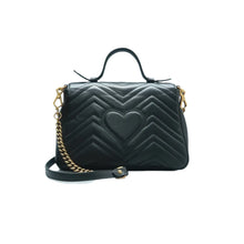 Load image into Gallery viewer, Gucci GG Marmont Top Handle Shoulder Bag Black
