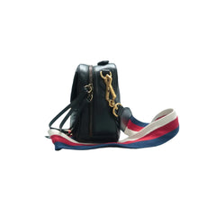 Load image into Gallery viewer, Gucci  Sylvie Web Small GG Marmont Calfskin Matelasse Top Handle Shoulder Bag Black
