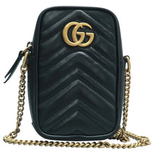 Load image into Gallery viewer, Gucci GG Marmont Calfskin Matelasse Mini Crossbody Bag Black
