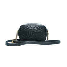 Load image into Gallery viewer, Gucci GG Marmont Small Matelasse Chevron Leather Camera Bag Black
