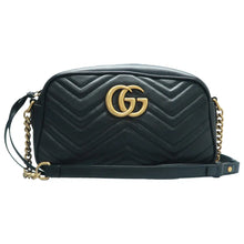 Load image into Gallery viewer, Gucci GG Marmont Small Matelasse Chevron Leather Camera Bag Black
