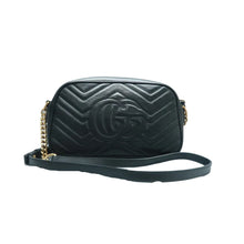 Load image into Gallery viewer, Gucci GG Marmont Small Matelasse Chevron Leather Camera Bag Black
