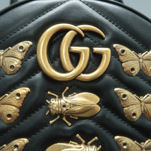 Load image into Gallery viewer, Gucci GG Marmont Leather Backpack Bag Black
