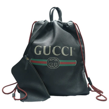 Load image into Gallery viewer, GUCCI Print W/P Leather Backpack Bag Black
