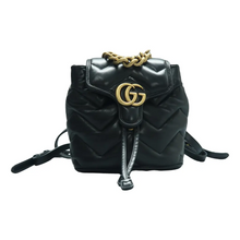 Load image into Gallery viewer, Gucci GG Marmont Leather Backpack Bag Black
