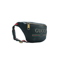 Load image into Gallery viewer, GUCCI Small Logo Leather Belt Bag Black
