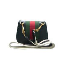 Load image into Gallery viewer, Gucci  Web Crystal Butterfly Stripe Small Totem Calfskin Shoulder Bag Black
